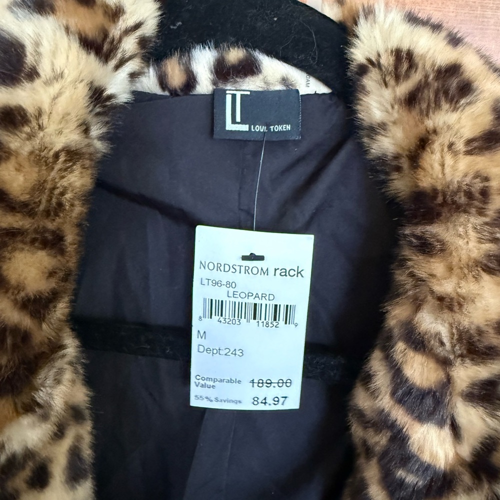 Love Token Animal Print Teddy Jacket - Picture 3 of 4